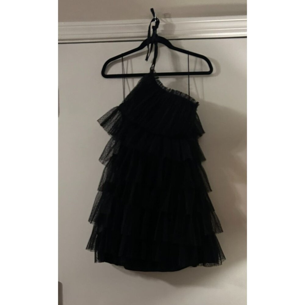 NWT $1162 Alexis Raina Tie Tulle Halter Dress Black Size XS - Picture 3 of 6